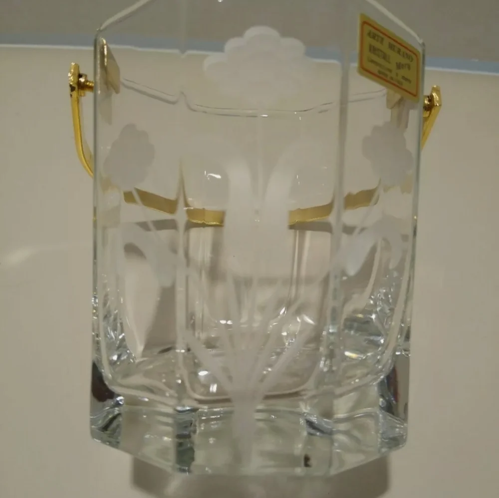 Vintage ARTE MURANO LINEA MERY KRISTALL Miniature Crystal Ice Bucket Italy (C16